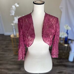 Jade couture lace cropped jacket/bolero